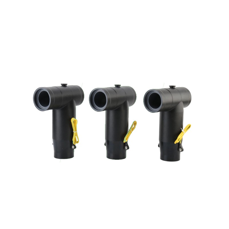 Conector acodado con apertura de carga de 25 KV y 200 A
